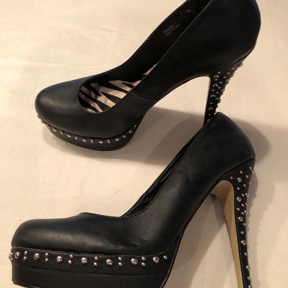 Black studded heels